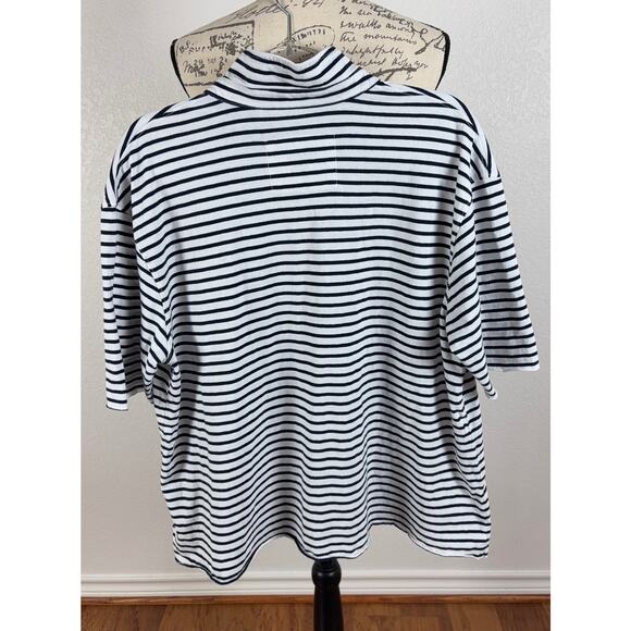 B36 Frank & Eileen Patty Popover Henley Striped Top Womens XL Coastal Parisian - Picture 6 of 8